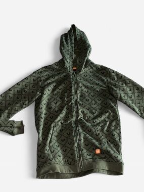 True Religion Kids Olive Green Hooded Zip-Up Jacket and Pants